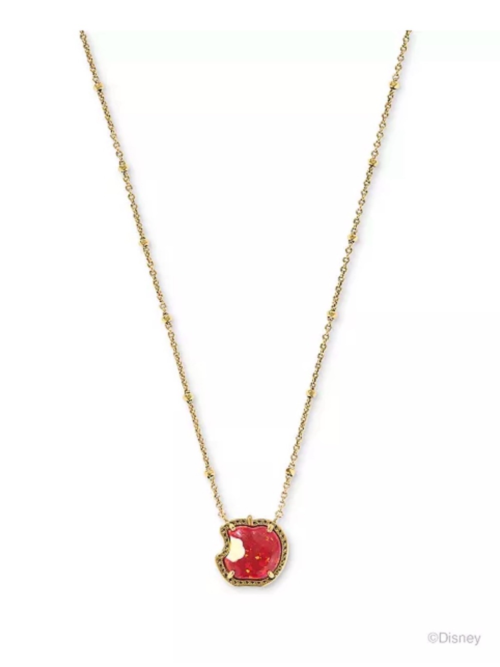 Kendra Scott Gold-Tone Disney Snow White Apple Pendant Necklace-includes dusty